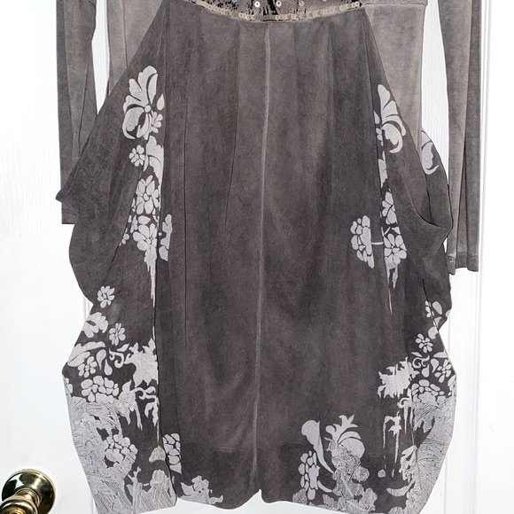 Angels Never Die Dark Gray Unique Design Empire-Waist Dress - Picture 8 of 15